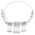 Egyptian Crystal Carved Pattern Waist Belly Chains Long Tassel Coins Dancing Beach Belt Statement Body Chain  India Ethnic Boho