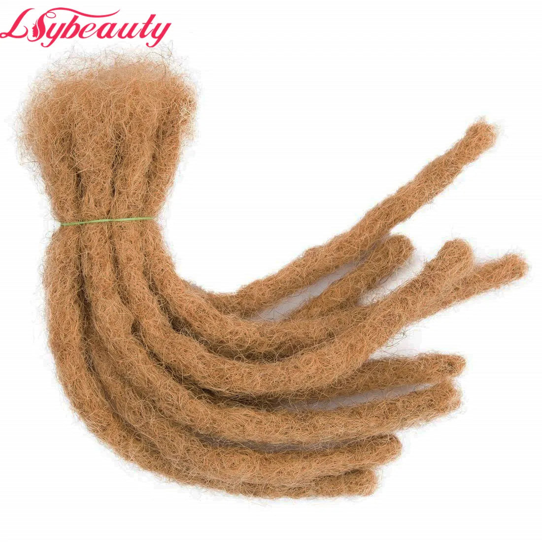 100% Handmade Brazilian Hair Dreadlock Extensions Dirty Blonde Locs for Men Women Hippie Afro Crochet Braiding Dreads Hair