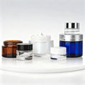 Fancy Empty Small 5g 10g 15g 20g 30g Glass Face Cream Nail Gel Jars with Gold Pink Silver Lids