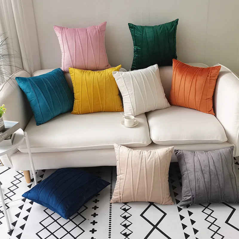 Amity Cheap Wholesale Ins Mi Grid Quality Home New Pure Color Decorative Accessories Geometry Sofa Cushion Pillow Cases