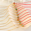 Fashionable Simple Red Rope Bracelet Exquisite Stainless Steel Gilded Birthstone Zircon Bracelet Gift for Women Joyas Oro 18k