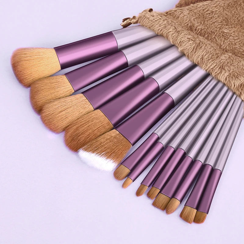 13 Piece Mini Travel Portable Makeup Brushes Custom Logo Private Label Synthetic Hair Makeup Brush Sets Cosmetic Tools