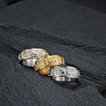 Vintage Rotating Anti Stress Anxiety Ring Buddhist Scripture Six Character Mantra Ring Lotus Auspicious Cloud Ring for Women Men
