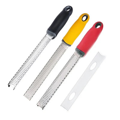 Stainless Steel Handheld Fine Zesters Graters Cheese Grater Lemon Zester Citrus Zester with Clean Brush for Kitchen