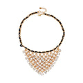 Gold Plated Silk clear Zircon Handmade Choker Necklace Women Wedding Crystal Necklace