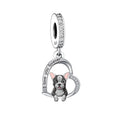 Fit Original Pan Charm Bracelet 925 Sterling Silver I Love You Forever Boston Terrier DogBead for Women Memorial Jewelry Making