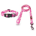 2025 Custom Dog Collar Set Simple Style Girly Pink Flower Print Soft Polyester Nylon Cute Scarf Decoration Hot Personalized