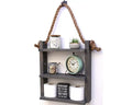 JUNJI Floating Wall Mounted Shelf Wood Home Decor Wall Hanging Organization Rack with Plant for Storage & Decorative Wall Arts