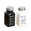 New Design Portable Black and White BBQ Spice Bottles Glass Spice Jar Salt and Pepper Shakers Set