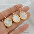 Delicate Stainless Steel Natural Shell Pendant Necklace Women Fashion Minimalist Charm Trendy Collar Jewelry