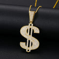 Wholesales Dollar Sign Iced Out Pendant Jewelry Gold Plated 925 Sterling Silver VVS Moissanite Diamond Hip Hop Pendant Necklace