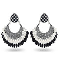 2024 Retro Bohemian Diamond-Studded Ladies Silver Alloy Earrings Jewelry India Jhumka Hollow Earrings Wholesale