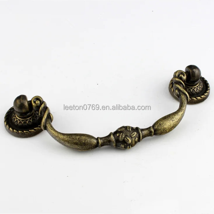 Stock Supply Box Accessories 115 X 45mm Zinc Alloy Antique Brass Metal Cabinet Handle