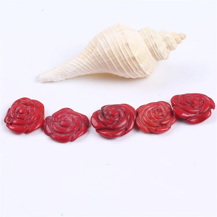 Gemstone Beadgemstone Flower Carved Loose Coral Beads Roses