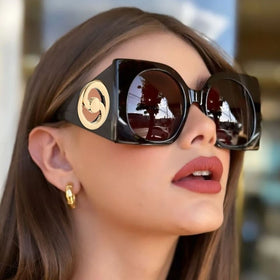 5614 Oversized Square Candy Colors Custom Sunglasses Logo Luxury Brand Designer Wide Leg Sun Glasses Hollow Shades for Women