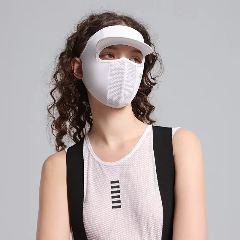 GOLOVEJOY XTJ133 Summer Cycling Cap Quick-Drying Ice Silk Sunscreen Comfortable Full Face Mask Balaclava for Adults Hat