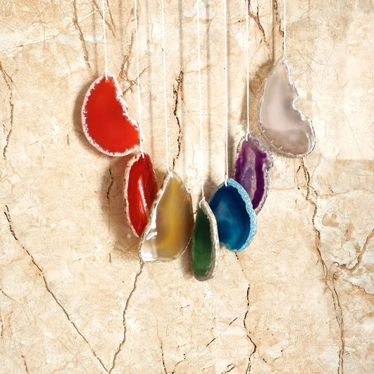 Diy Wholesale NATURAL PURPLE Crystal Agate WIND CHIME for HOME DECORATION and Bamboo Wind Chimes GIFT