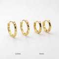 Daidan Huggie Earrings Sterling Silver Round Earrings Simple Girls Huggie Hoop Zircon Women Gold Plate Earrings