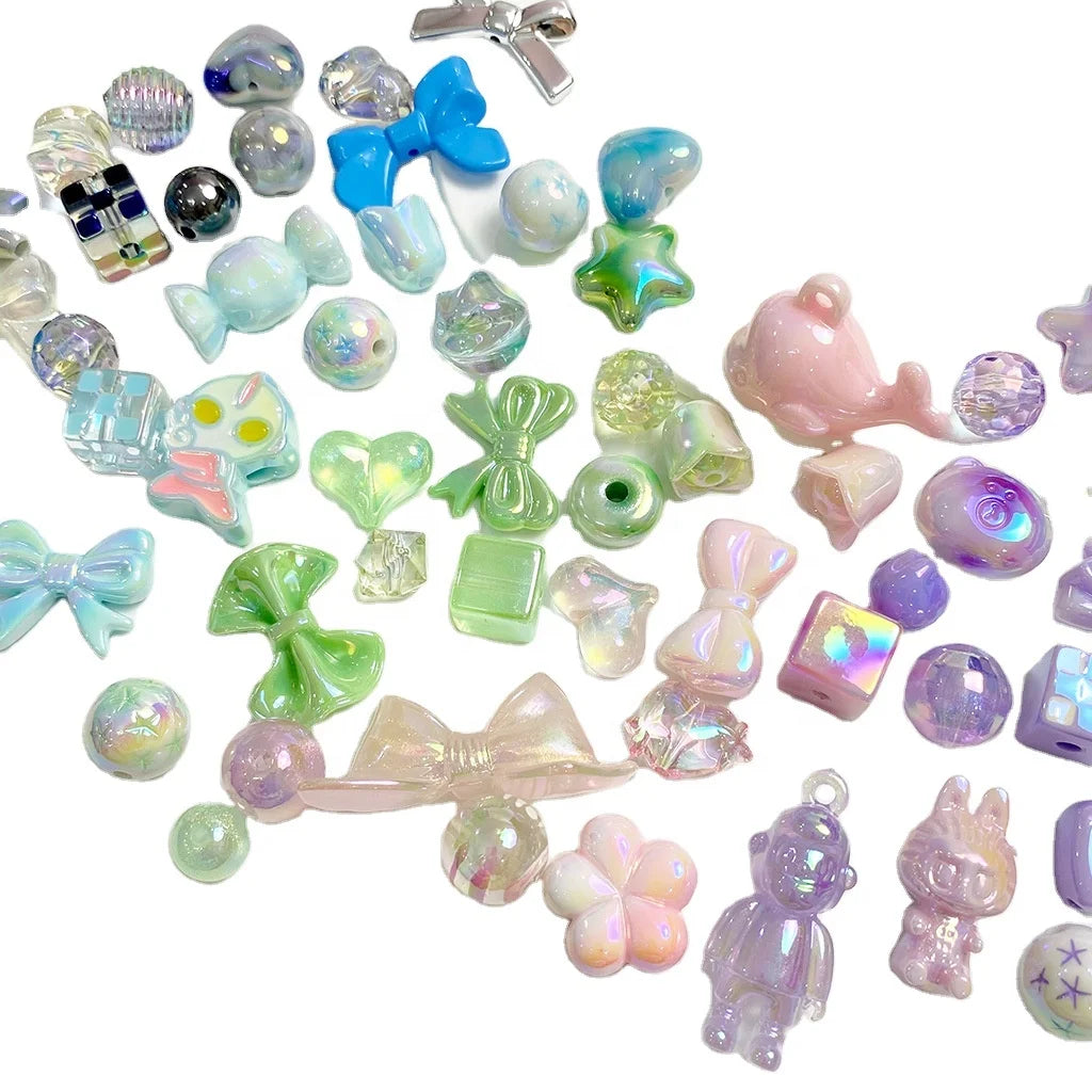 Top Quality 200g/bag Plating UV Candy Colored Acrylic Bead for Necklace Jewelry Making