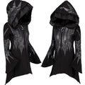Gothic Coats for Women Dark Black Hoodie Vintage Autumn Winter 2023 Women's Punk Style Black Long Hooded Printed Hoodie Female