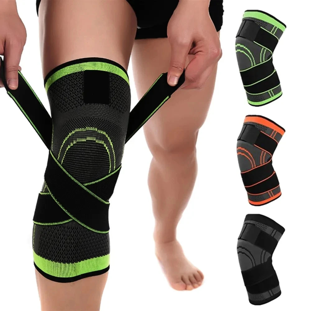 Sports Knee Support Brace Outdoor Knee Pads Sleeve With Adjustable Strap Knitted Knee Support