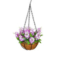 24in Large Hanging Baskets for Plants Flower Pots Planter Metal Wire With Coco Liner for Artificial Plants Outdoor Indoor Green