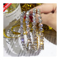 HOVANCI Hypoallergenic Post 18k Gold Sparkling Rhinestone 60mm Big Hoop Earrings 7cm Crystal Large Hoop Earrings MegaBDM