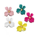 GEERDENG Top Selling Women's Fashion Acrylic Flower Shape Stud Earrings Creative Stylish Hoop Earrings New York Design