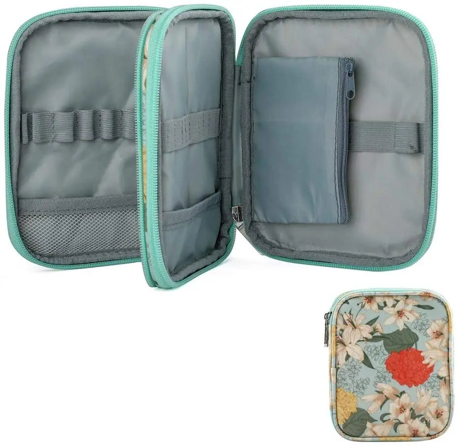 Portable Travel Crochet Storage Bag Empty Zipper Organizer Case for Various Knitting & Crochet Tools Made of Durable Polyester