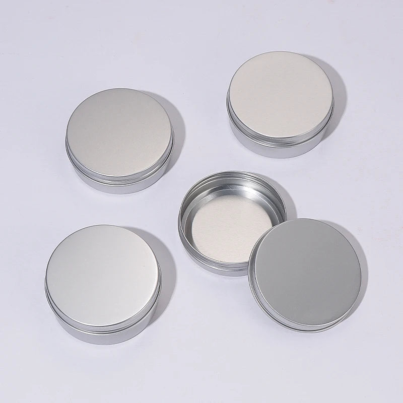 Jar Tin Can Packaging Box Empty Mini Round Aluminium Cosmetic Screw Lid Aluminium Tinplate Custom Color Cosmetic Aluminum Tins