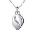 Urn Necklace for Ashes Stainless Steel Drop Cremation Jewelry with Crystal Funnel Filler Memorial Jewelry