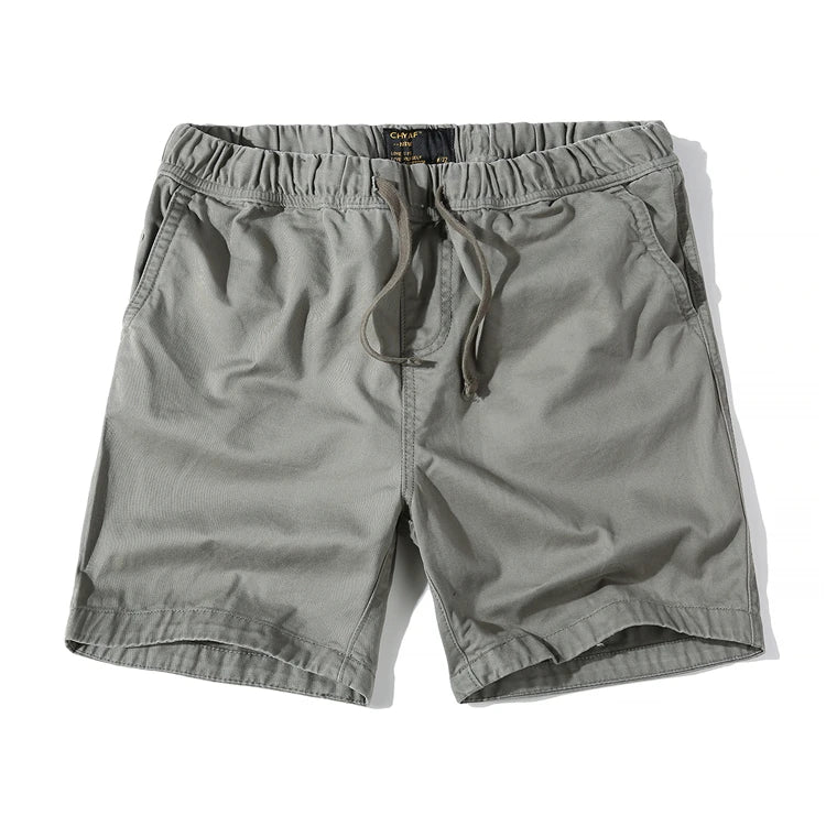 Custom Logo Men's Half Short Cargo Fitness Sweat Shorts 100% Cotton Eco-Friendly Mid Waist Elastic Closure