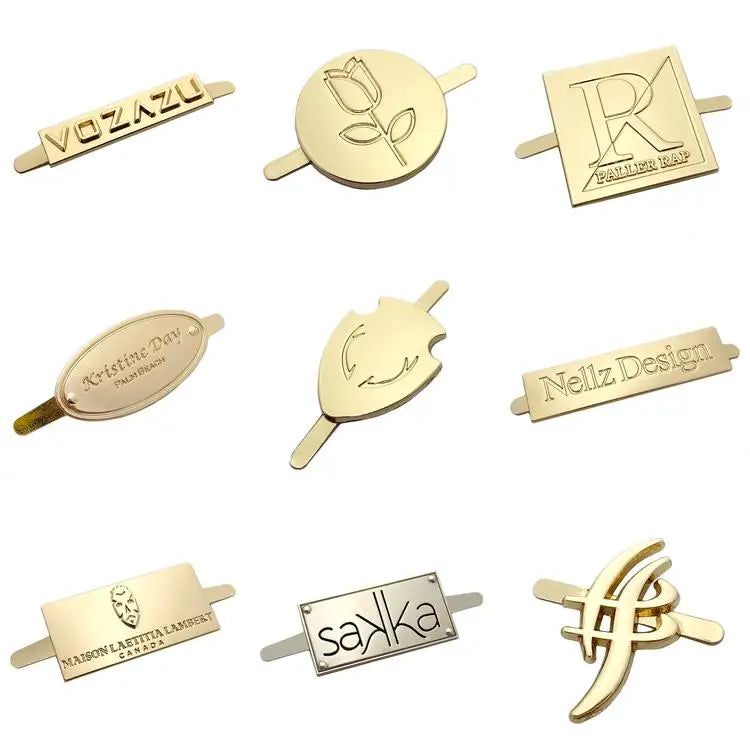OEM Free Sample Small Silver Labels Custom Engraved logo Metal Plate for Purse