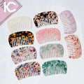 KUACHI Custom Korean Retro Acetate Hair Comb Portable Mini Comb With Logo Small Simple Anti-Static French Hair Combs for Women