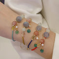 SC 2022 Fashion Handmade Woven Crystal Bracelets Women Temperament Natural Stone Opal Jade Beaded Bracelet