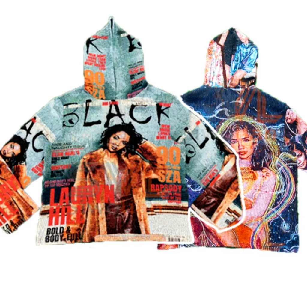 Custom Woman Hoodie High Quality Tapestry Hoodie for Girls Custom High GSM Hoody Jacquard Woven Pullover Tapestri Sweaters