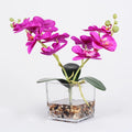 28cm Silk White Orchids Artificial Flowers Bonsai Home Wedding Decor Potted Phalaenopsis Orchid Live Greenery Plant