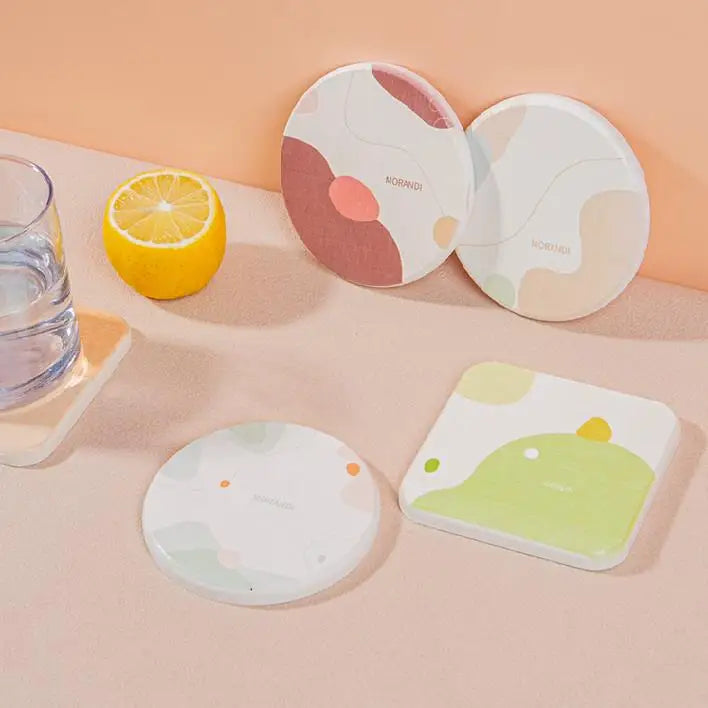 Feepop Absorbent Eco-Friendly Diatomite Round Colorful Novelty Multi-Purpose Beer Drink Print Cup Custom Coaster