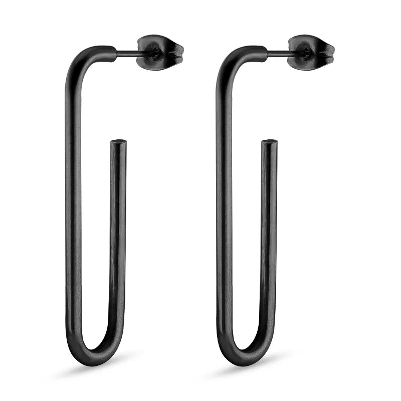 European and American Fine Hoop Earrings Hot-selling Chunky C-shaped 14K Gold Plated Stainless Steel High Fashion Jewelry