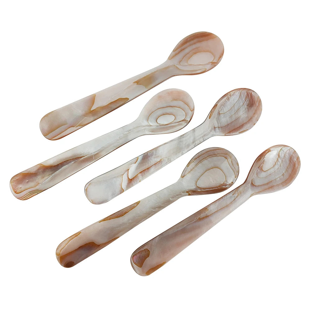 Unique Design of Reusable Shell Spoon Caviar Small Spoon Made of Coconut Shell