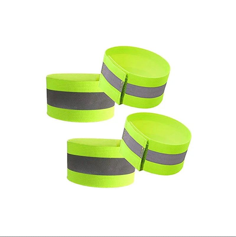 Wholesale Bracelet Outdoor Jogging Printing 5cm Orange Tape Band Elastic Reflective Safety Armband Reflex Running Wristband