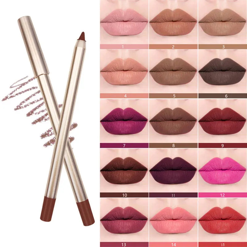 Custom logo Cruelty Free Vegan Private Label Cosmetics Makeup Dark Brown Matte Waterproof Creamy Lipliner