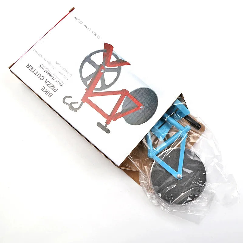 Dual Stainless Steel Cutting Bicycle Pizza Cutter Wheel Non-stick Bike Pizza Slicer