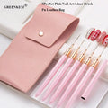 5Pcs/Set New Design Detailed DIY UV Gel Tool Painting Pen Nail Art Pink Ultra Thin Long Nail Art Liner Brush