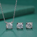 HPHT Diamond Jewelry Sets 18K White Gold Stud Earrings Luxury Round Lab Grown Diamond Necklace Jewelry Sets