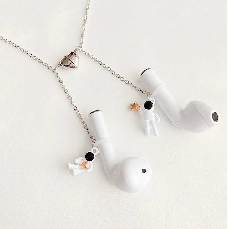 New Arrival Hot Selling Stainless Steel Anti Lost Chain Necklace Wireless Bluetooth Earphones Holder Chain Necklace