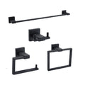 Wall Mount Industrial Eco-Friendly Four-Piece Bathroom Accessories Set Black Stainless Steel Towel Holder Rack