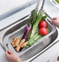 Fruit Vegetable Kitchen Drain Basket Over Sink Retractable Plastic Colanders & Strainers Family Commonly Used Tools Home Kitchen