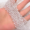 JUNAO 30mm Crystal Stones Black AB Gem Ribbon Glass Rhinestone Mesh Crystal Fabric for Garment