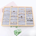 Wholesale Wooden Edge Insert Bracelet Accessories Tray Flannel Fabric Ring Earrings Display Tray Stall Jewelry Props Storage Box